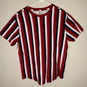 Red, White, Navy Blue T Shirt.